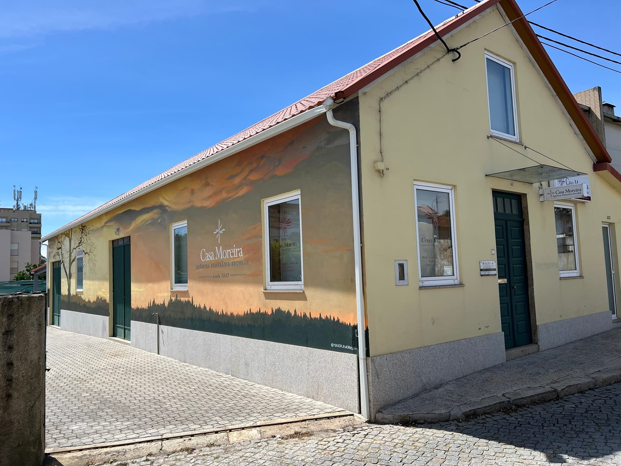 Sede da Casa Moreira na Rua Mestre Clara, em Moreira da Maia.